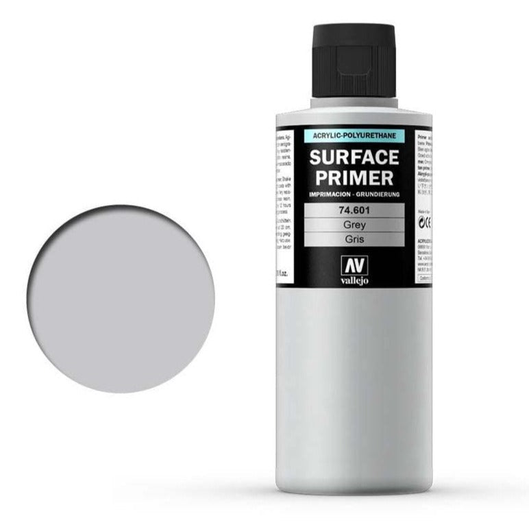 Vallejo Surface Primer Acrylic - Primer Grey 200ml bottle