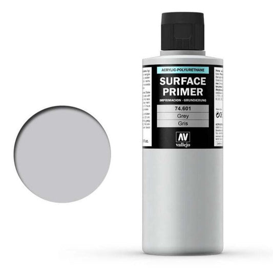 Vallejo Surface Primer Acrylic - Primer Grey 200ml bottle