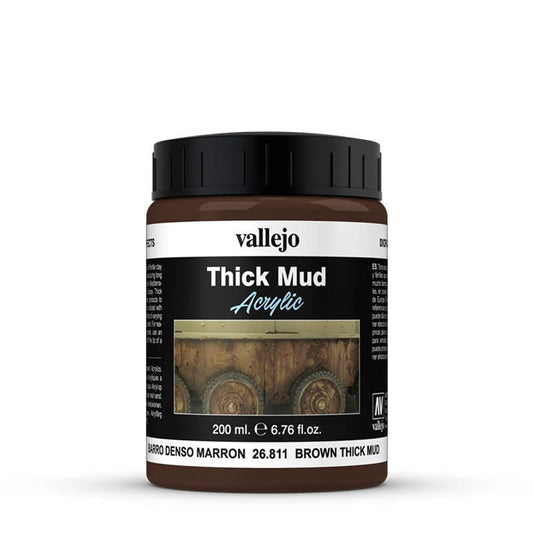 Vallejo Weathering Effects 200ml - Brown Thick Mud - Loaded Dice