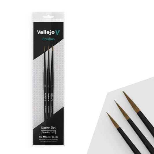 Vallejo AV Pro Modeller - Design Set (sizes 0, 1 & 2) hobby brush