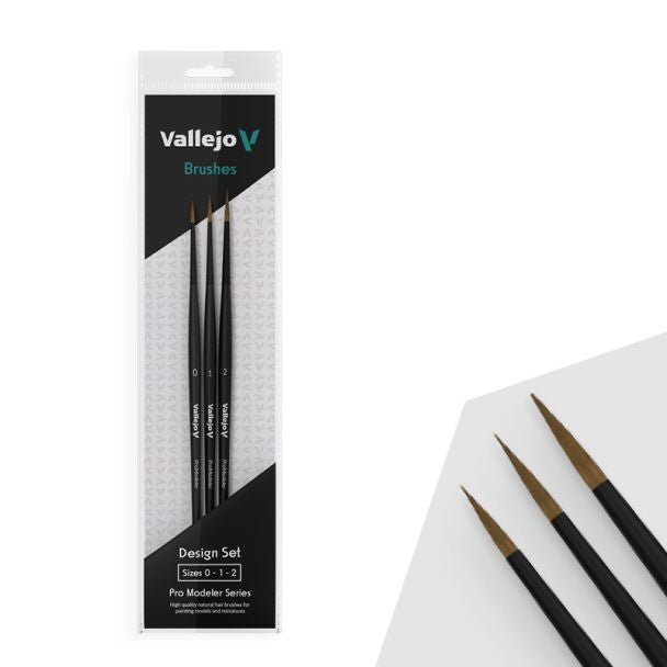 Vallejo AV Pro Modeller - Design Set (sizes 0, 1 & 2) hobby brush