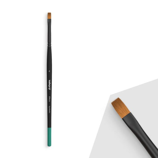 Vallejo AV Effects - Flat Rectangular Synthetic Brush No. 4 - Loaded Dice