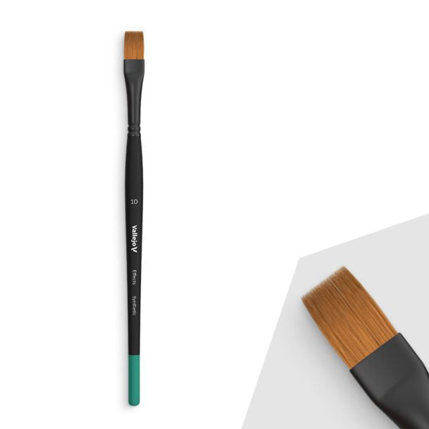 Vallejo AV Effects - Flat Rectangular Synthetic Brush No. 10 - Loaded Dice