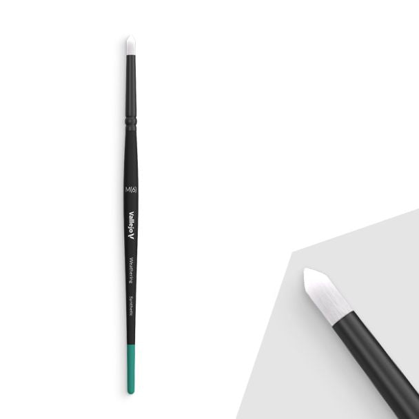 Vallejo AV Weathering - Round Synthetic Brush (medium) - Loaded Dice