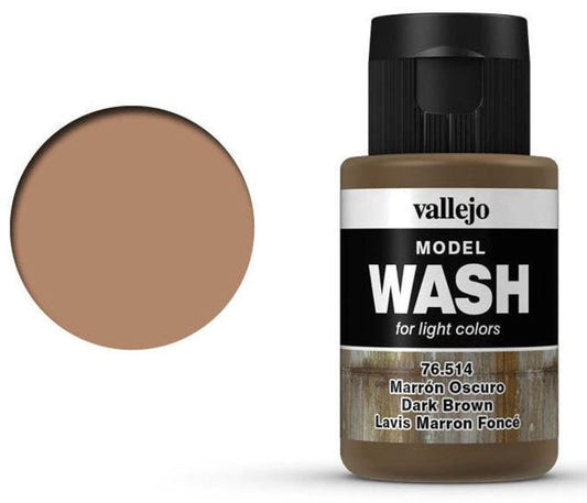 Vallejo Model Wash Dark Brown Wash shading wash bottle