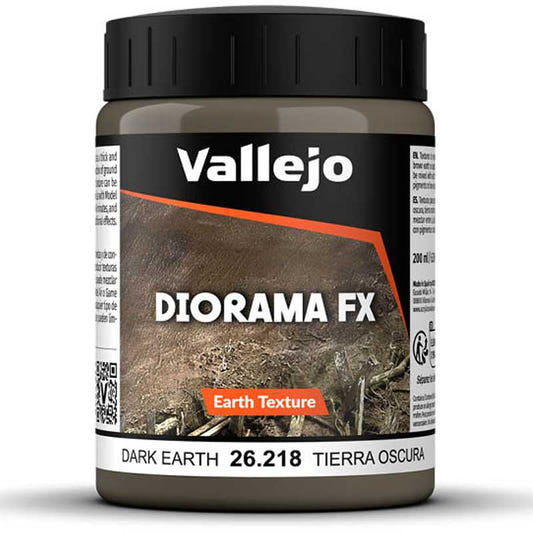 Vallejo Dark Earth 200ml ground texture for bases and dioramas