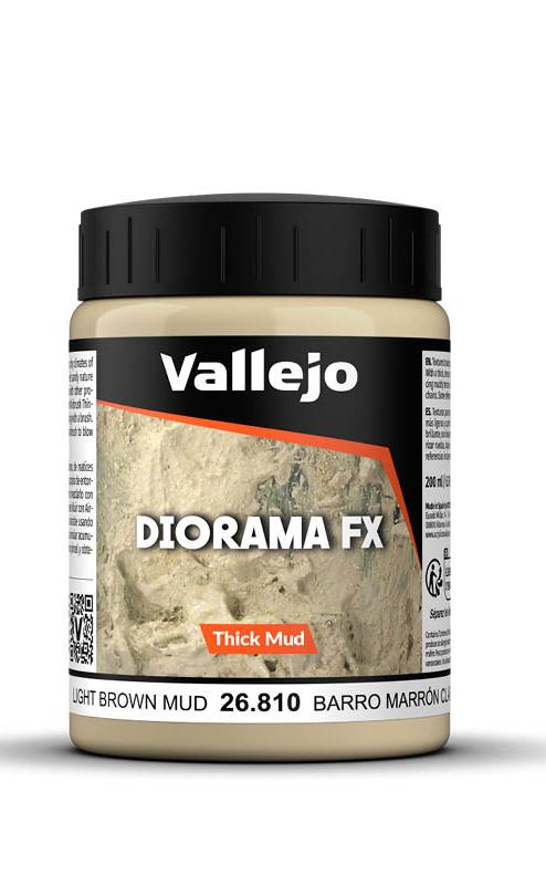 Vallejo Weathering Effects 200ml - Light Brown Thick Mud - Loaded Dice