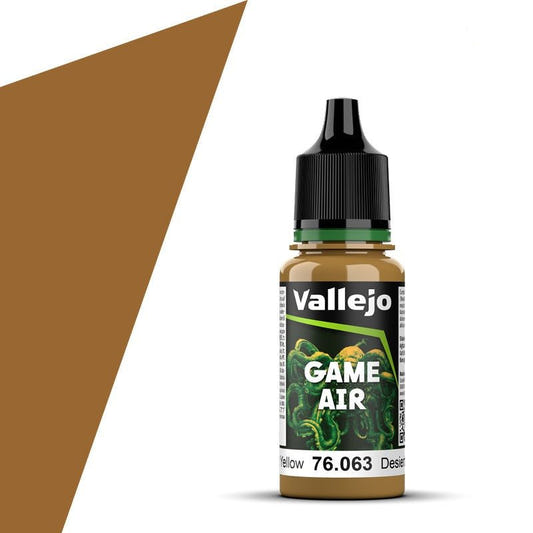 Vallejo Game Air Game Air Desert Yellow (18ml) 76.063 airbrush acrylic paint dropper bottle