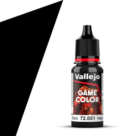 Vallejo Game Color Game Color Black (18ml) acrylic paint dropper bottle