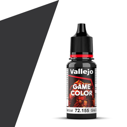 Vallejo Game Color Game Color Extra Opaque - Heavy Charcoal (NOW CHARCOAL)(18ml) acrylic paint dropper bottle