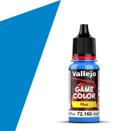 Vallejo Game Color Game Color Fluo - Fluorescent Blue (18ml) acrylic paint dropper bottle