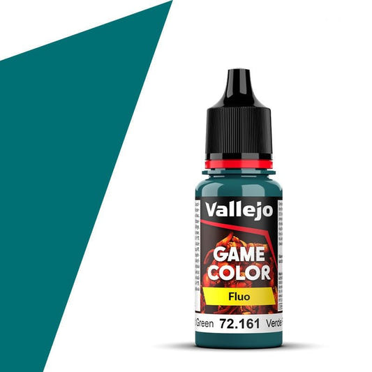 Vallejo Game Color Game Color Fluo - Fluorescent Cold Green (18ml) acrylic paint dropper bottle