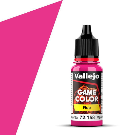 Vallejo Game Color Game Color Fluo - Fluorescent Magenta (18ml) acrylic paint dropper bottle