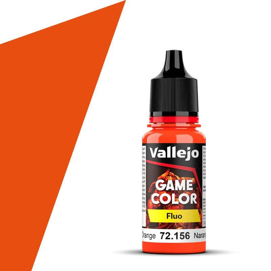 Vallejo Game Color Game Color Fluo - Fluorescent Orange (18ml) acrylic paint dropper bottle