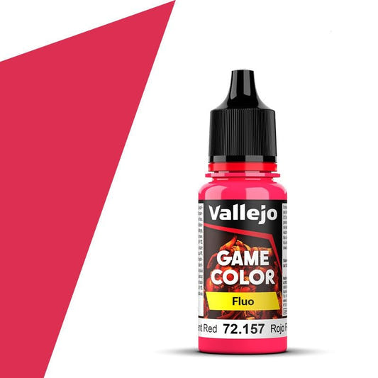 Vallejo Game Color Game Color Fluo - Fluorescent Red (18ml) acrylic paint dropper bottle