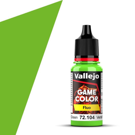 Vallejo Game Color Game Color Fluo Green (18ml) acrylic paint dropper bottle
