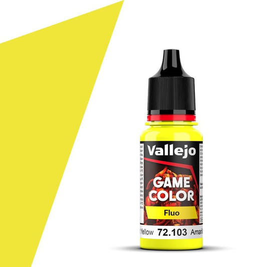 Vallejo Game Color Game Color Fluo Yellow (18ml) acrylic paint dropper bottle
