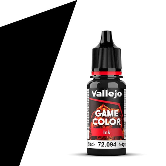 Vallejo Game Color Game Color Game Ink - Black (18ml) acrylic paint dropper bottle