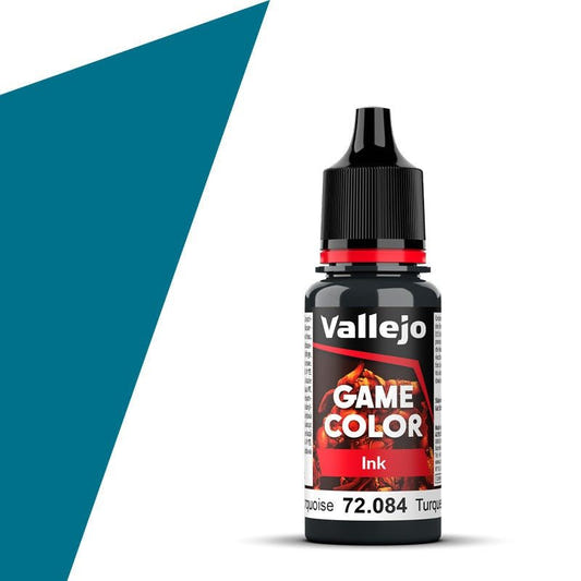 Vallejo Game Color Game Color Game Ink - Dark Turquoise (18ml) acrylic paint dropper bottle