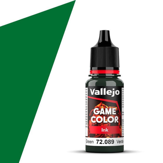 Vallejo Game Color Game Color Game Ink - Green (18ml) acrylic paint dropper bottle