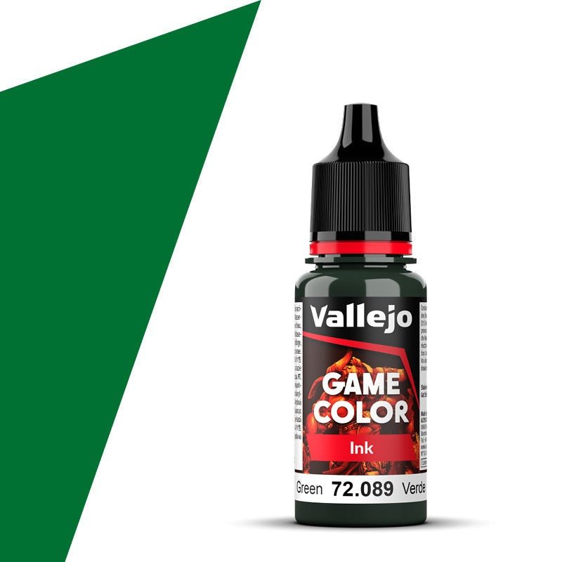 Vallejo Game Color Game Color Game Ink - Green (18ml) acrylic paint dropper bottle