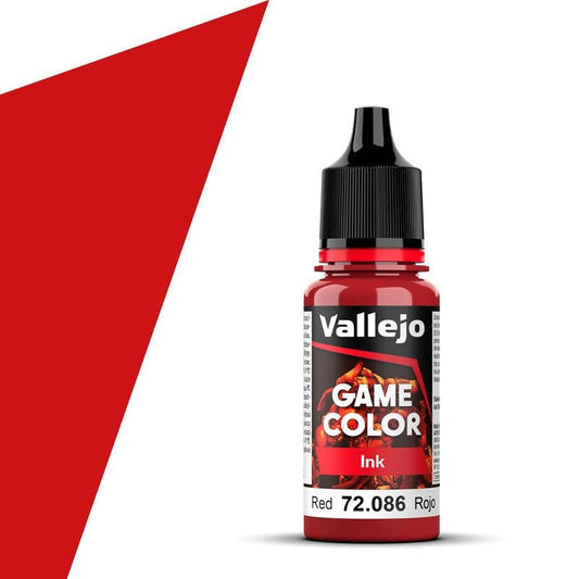 Vallejo Game Color Game Color Game Ink - Red (18ml) acrylic paint dropper bottle