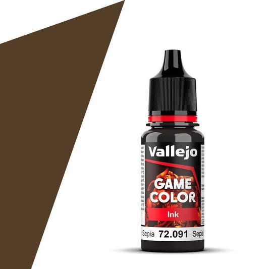Vallejo Game Color Game Color Game Ink - Sepia (18ml) acrylic paint dropper bottle