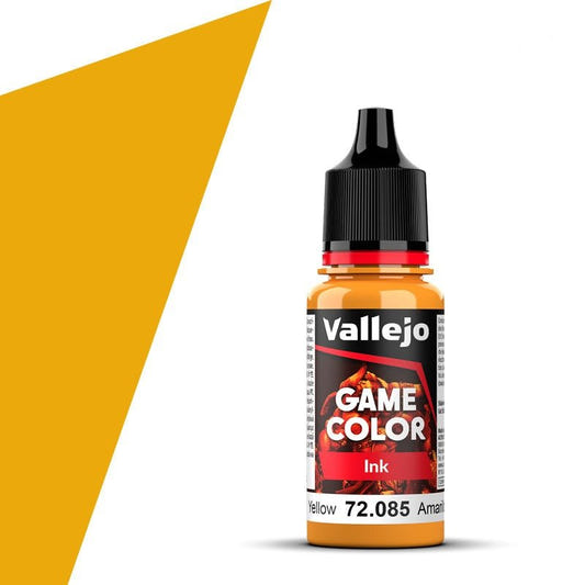 Vallejo Game Color Game Color Game Ink - Yellow (18ml) acrylic paint dropper bottle