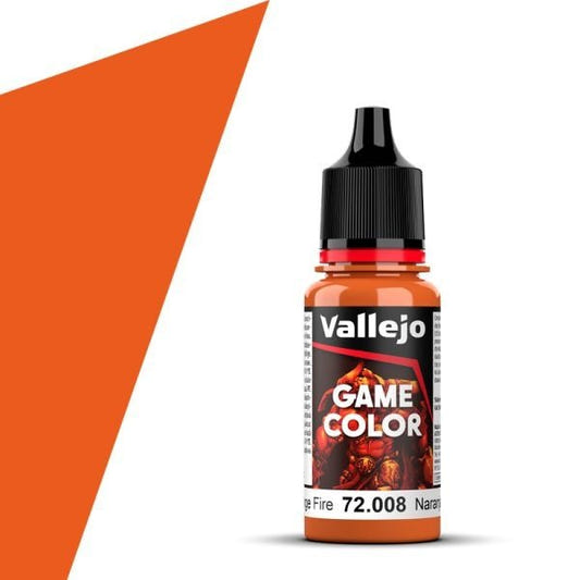 Vallejo Game Color Game Color Orange Fire (18ml) acrylic paint dropper bottle