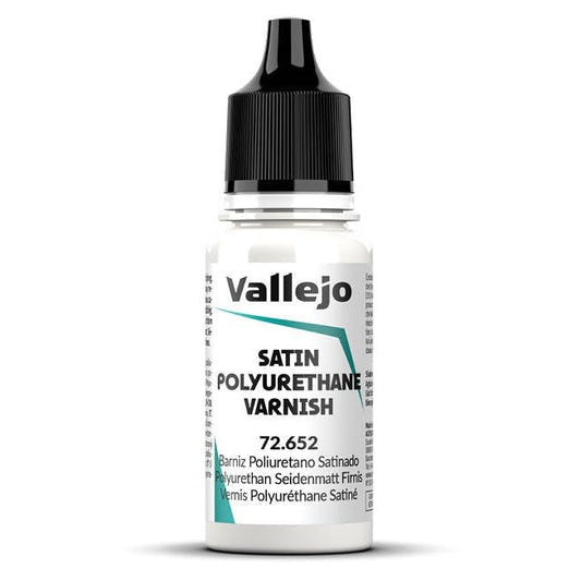 Vallejo Game Color Polyurethane Satin Varnish (18ml) hobby bottle