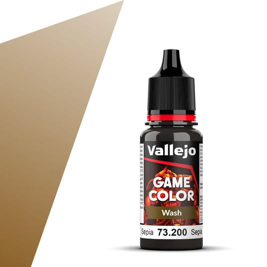 Vallejo Game Color Wash Game Color Wash - Sepia (18ml) shading wash dropper bottle