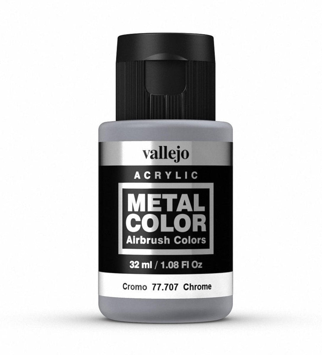 Vallejo Metal Color Metal Color - Chrome 32ml metallic airbrush paint bottle