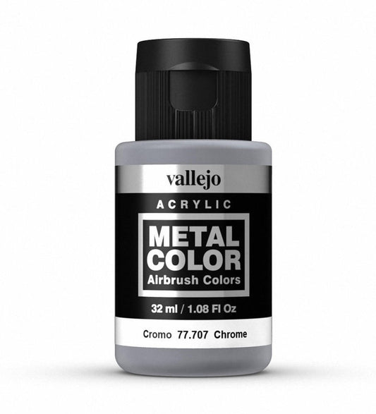 Vallejo Metal Color Metal Color - Chrome 32ml metallic airbrush paint bottle