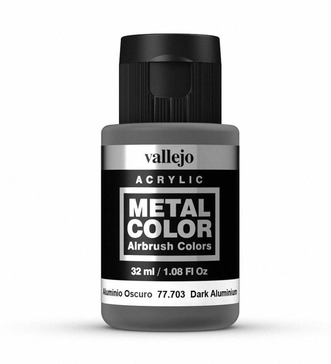 Vallejo Metal Color Metal Color - Dark Aluminium 32ml metallic airbrush paint bottle