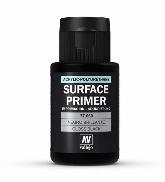 Vallejo Metal Color Metal Color - Gloss Black Primer 32ml metallic airbrush paint bottle