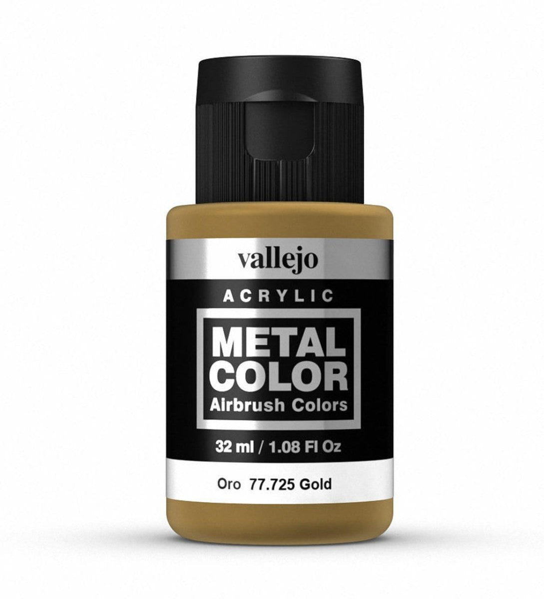 Vallejo Metal Color Metal Color - Gold 32ml metallic airbrush paint bottle
