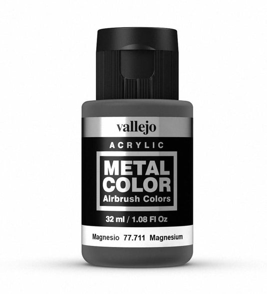 Vallejo Metal Color Metal Color - Magnesium 32ml metallic airbrush paint bottle