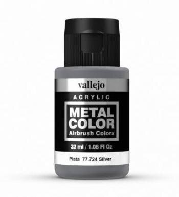 Vallejo Metal Color Metal Color - Silver 32ml metallic airbrush paint bottle