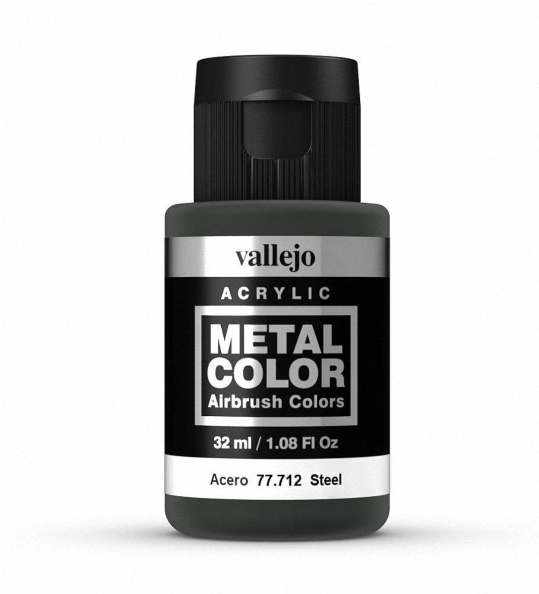 Vallejo Metal Color Metal Color - Steel 32ml metallic airbrush paint bottle