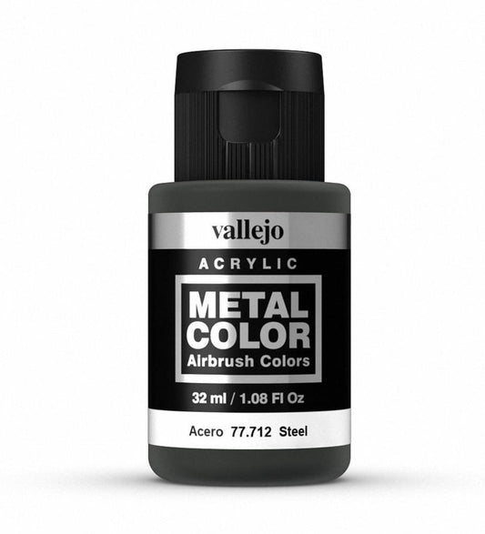 Vallejo Metal Color Metal Color - Steel 32ml metallic airbrush paint bottle