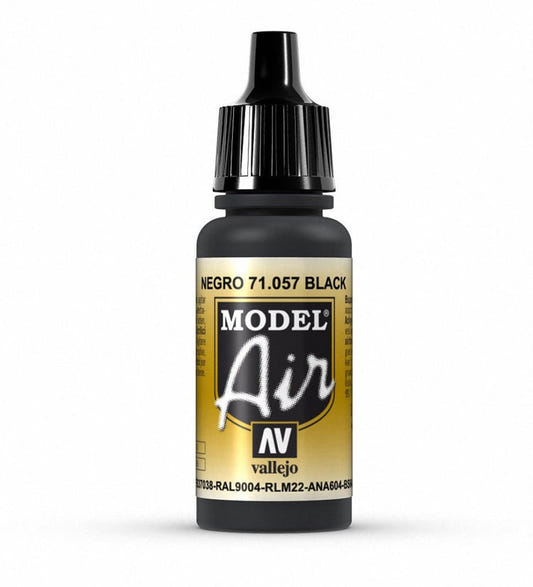 Vallejo Model Air Model Air - Black airbrush acrylic paint dropper bottle