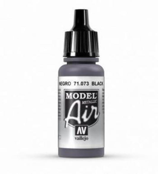 Vallejo Model Air Model Air - Black (Metallic) airbrush acrylic paint dropper bottle