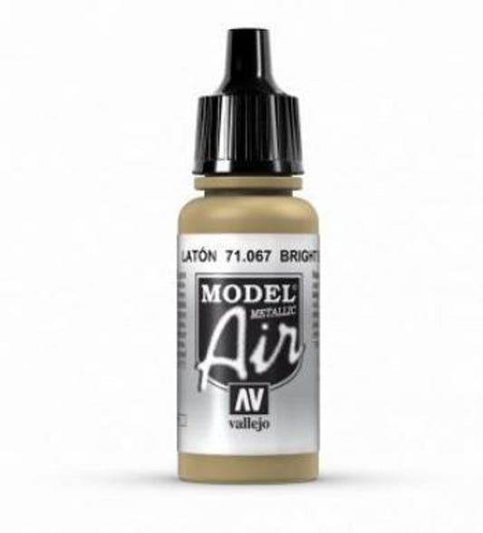 Vallejo Model Air Model Air - Bright Brass (Metallic) airbrush acrylic paint dropper bottle