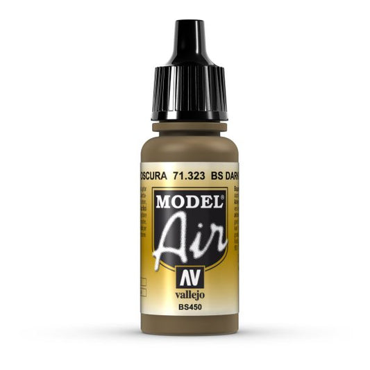 Vallejo Model Air Model Air - BS Dark Earth airbrush acrylic paint dropper bottle