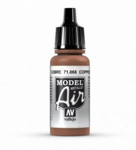Vallejo Model Air Model Air - Copper (Metallic) airbrush acrylic paint dropper bottle