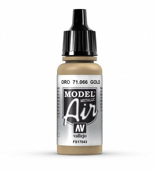 Vallejo Model Air Model Air - Gold (Metallic) airbrush acrylic paint dropper bottle