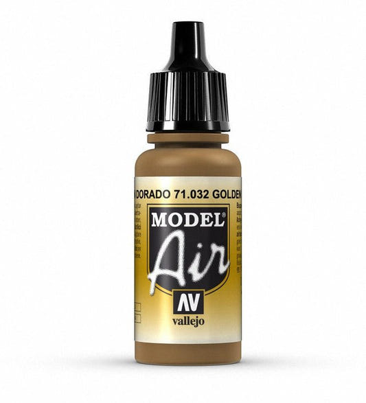 Vallejo Model Air Model Air - Golden Brown airbrush acrylic paint dropper bottle