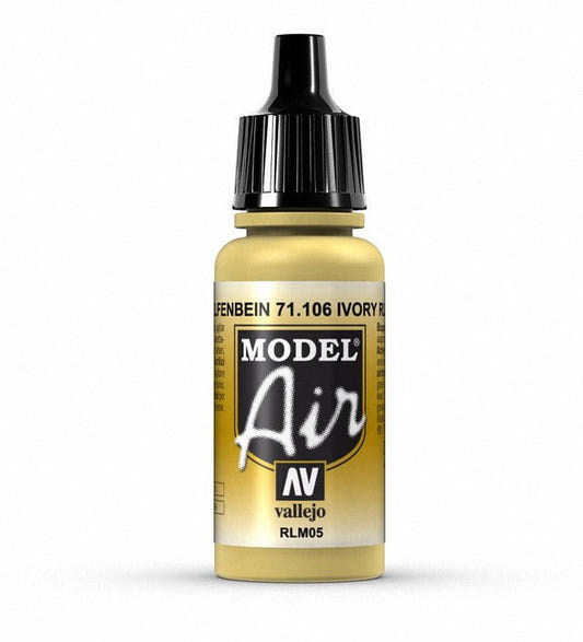 Vallejo Model Air Model Air - Ivory (RLM 05) airbrush acrylic paint dropper bottle