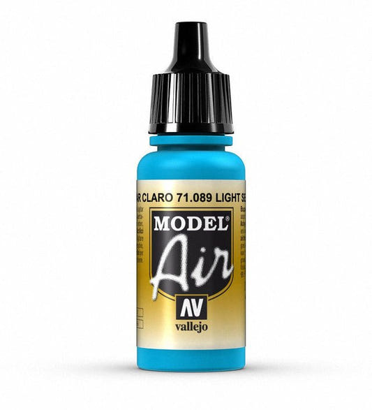 Vallejo Model Air Model Air - Light Sea Blue airbrush acrylic paint dropper bottle