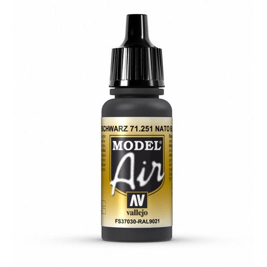 Vallejo Model Air Model Air - Nato Black airbrush acrylic paint dropper bottle